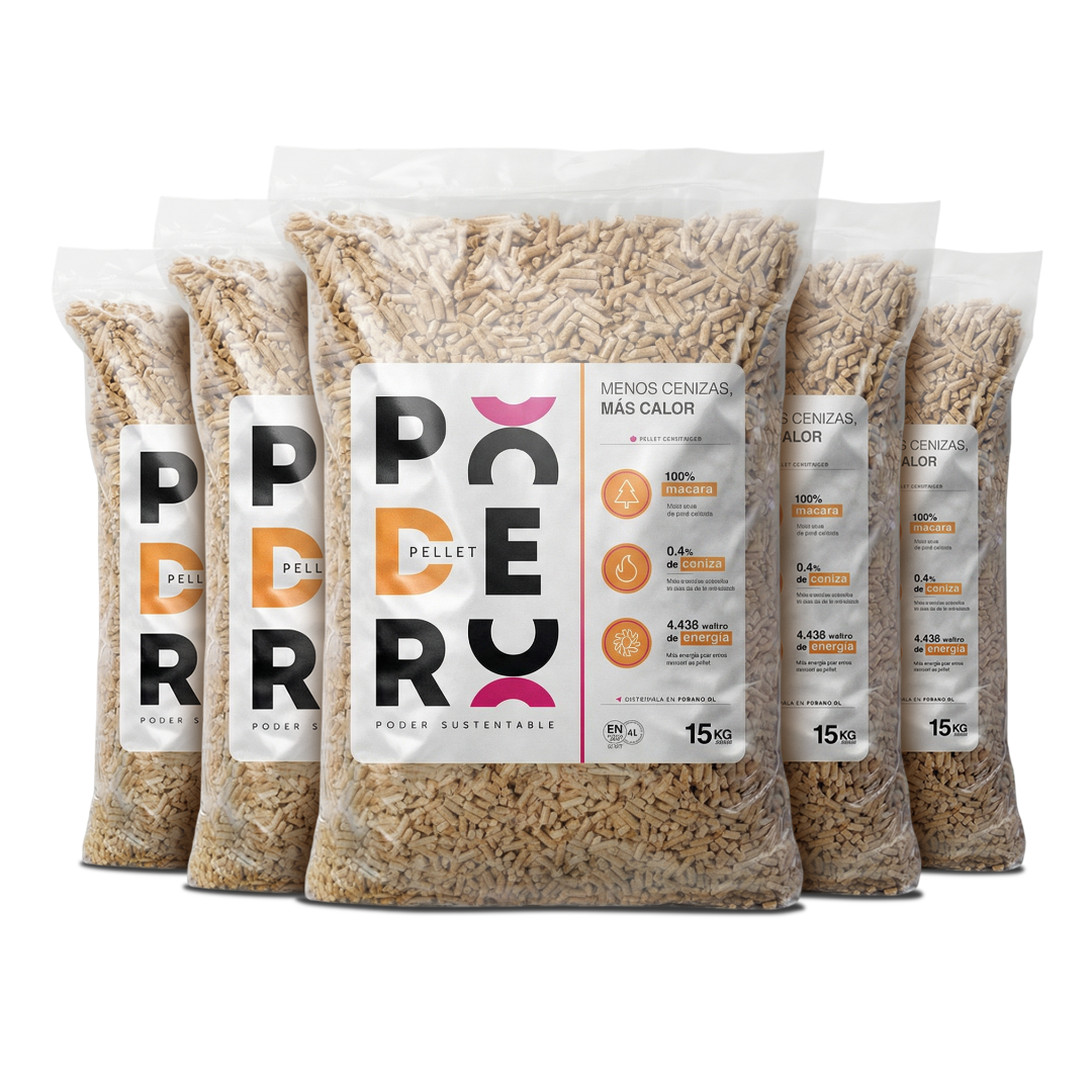 60 Bolsas de Pellet Madera 15 kg