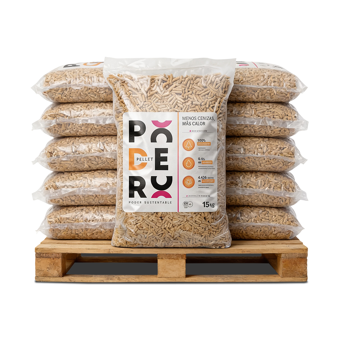 Palet 96 Bolsas de Pellet de Madera de 15 kg