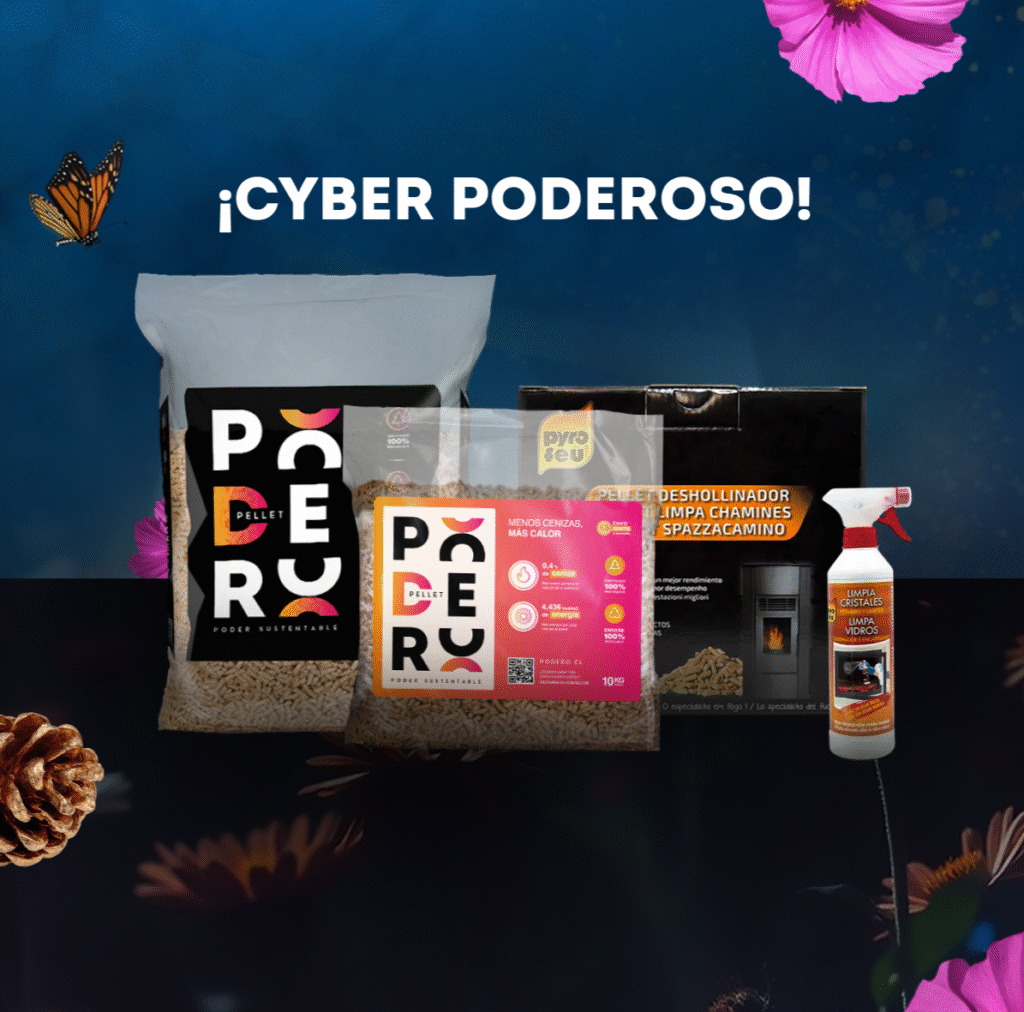 Cyber Poderoso en Poder.cl con ofertas en pellets de madera de pino, limpiador de cristales para estufas y deshollinador de estufas. Aprovecha los descuentos